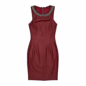 Guess Burgundy Embellished Mini Dress